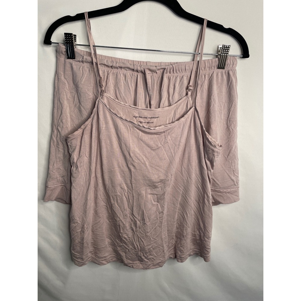 Cupcakes and Cashmere Simply Cool Sleepwear Pajama Set Mauve Pink Cami Shorts M